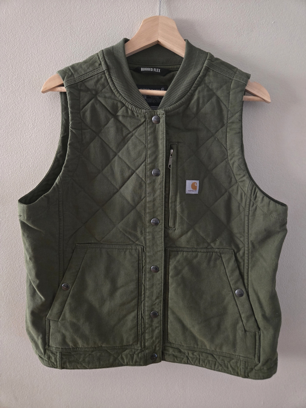 Carhartt Women Green Rugged Flex Relaxed Fit Quilted Vest OV4423-W